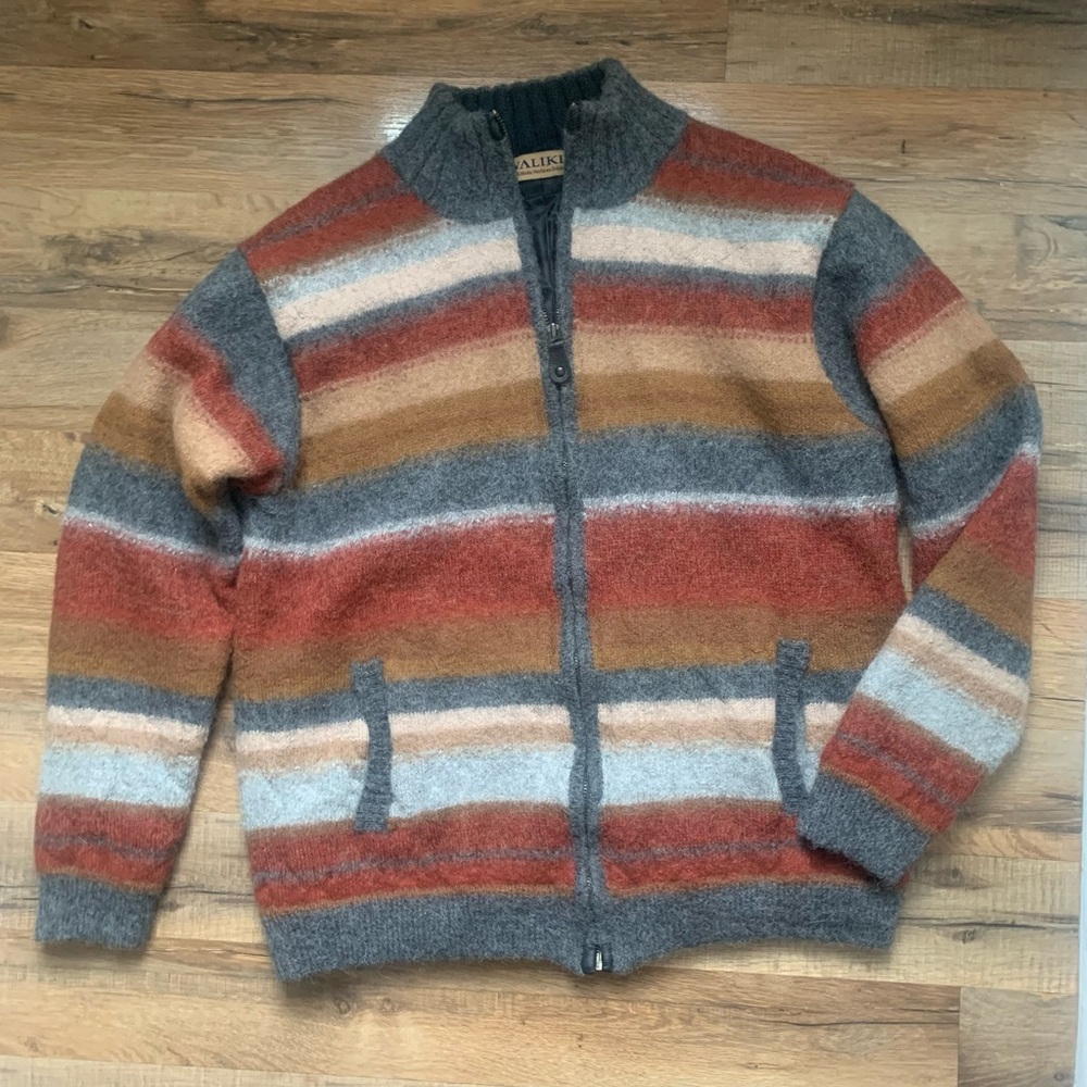 🦙Alpaca Wool🦙WALIKI Cardigan Full Zipper & Lined Gorgeous Colorway  Pockets too! - Picture 16 of 16